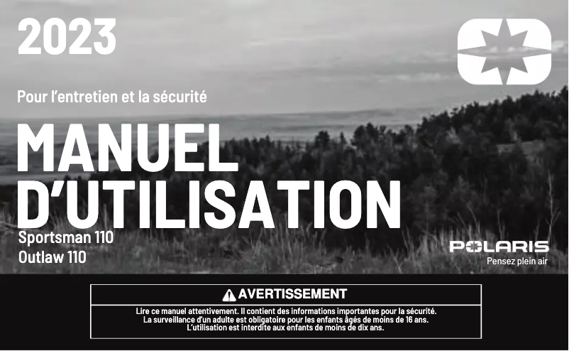 Image de la première page du manuel de l'appareil Sportsman 110 (2023)