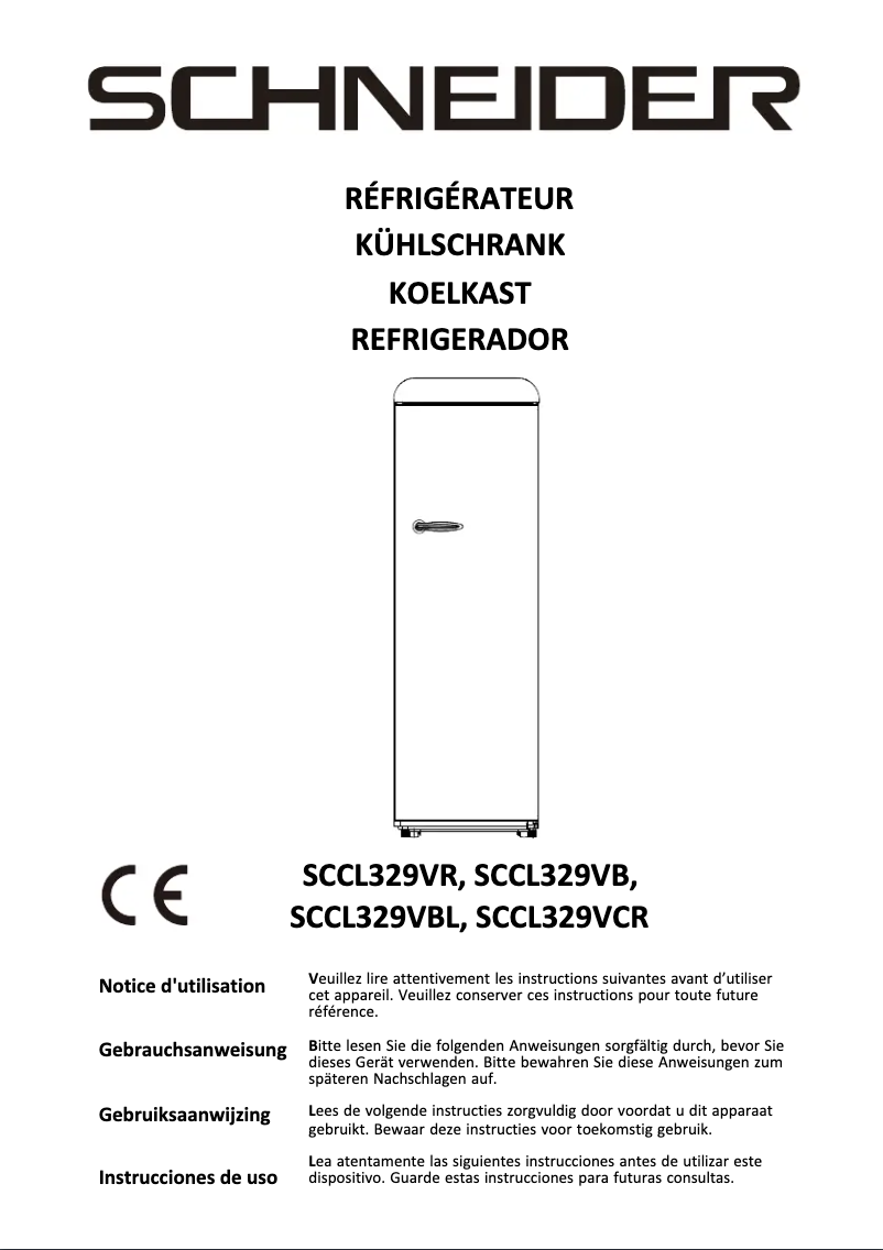 Page n°1 - Manuel utilisateur Schneider SCCL329VB
