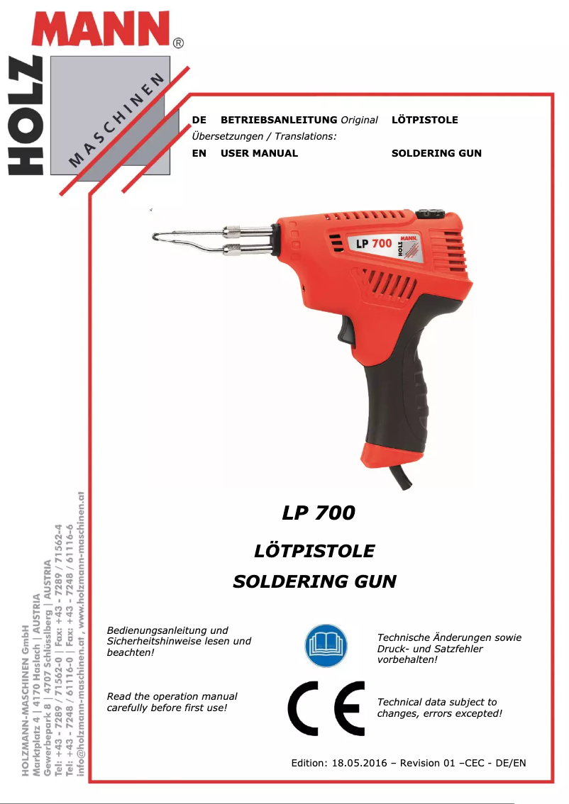 Image de la première page du manuel de l'appareil LP 700