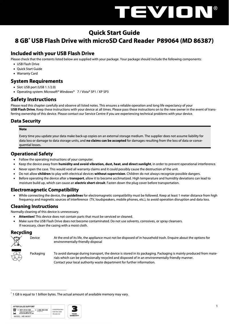 Page 1 de la notice Manuel utilisateur Medion LIFE P89064 (MD 86387)