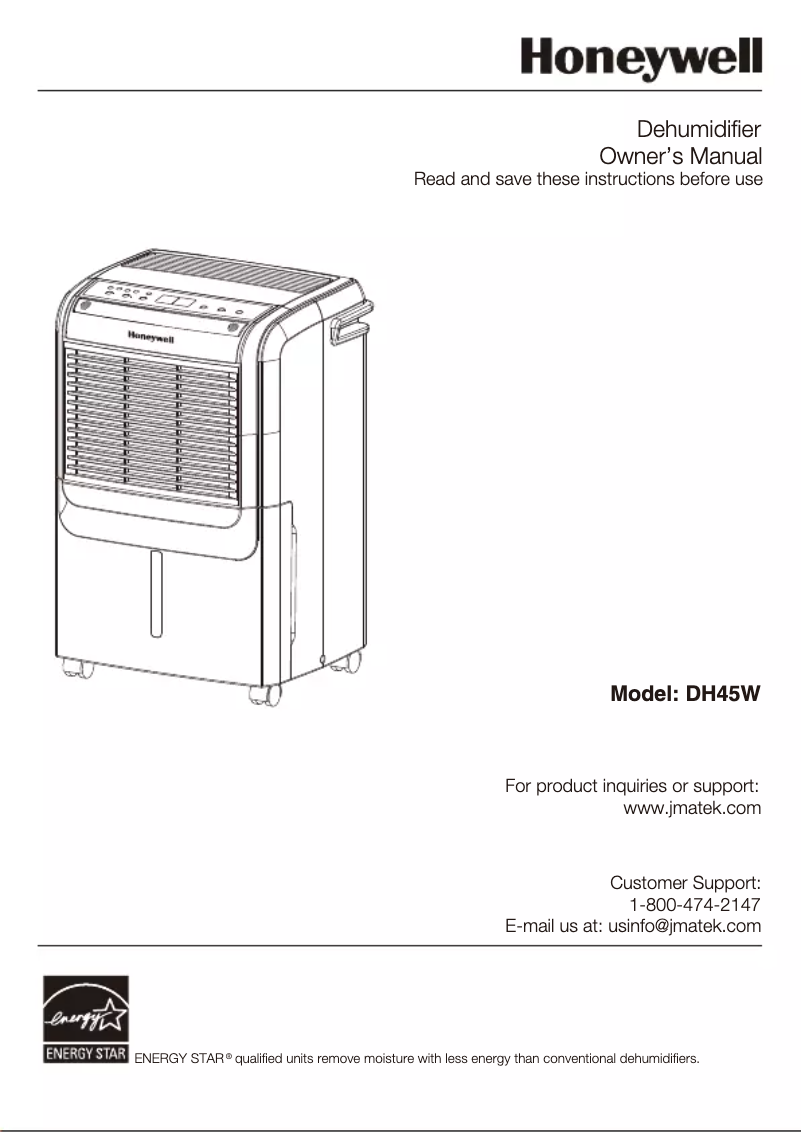 Page 1 de la notice Manuel utilisateur Honeywell DH45W
