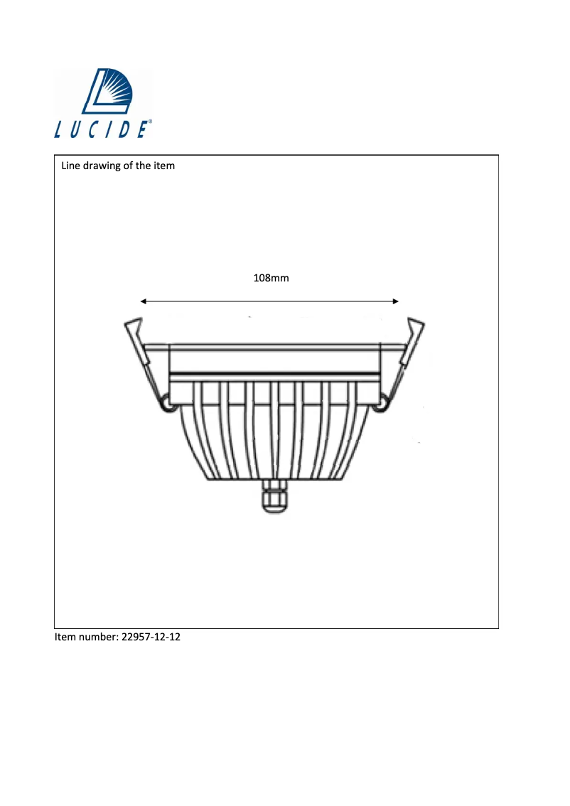 Page 1 de la notice Manuel utilisateur Lucide Cimic 22957/12/12