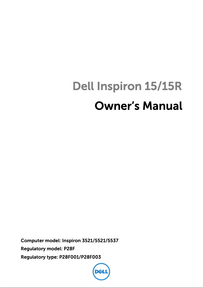 Page n°1 - Manuel utilisateur Dell Inspiron 15R Touch