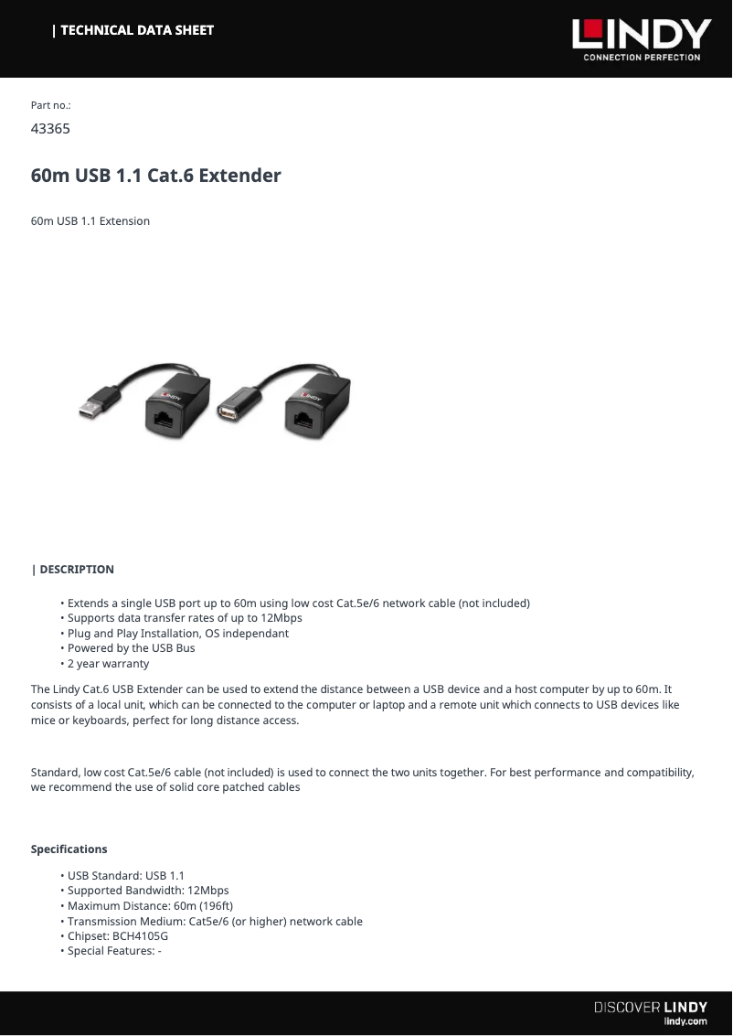 Page 1 de la notice Manuel utilisateur Lindy 43365