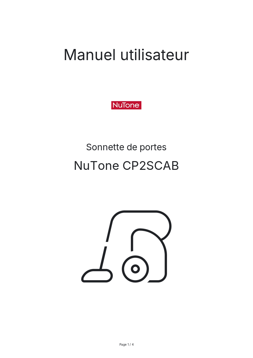 Image de la première page du manuel de l'appareil CP2SCAB