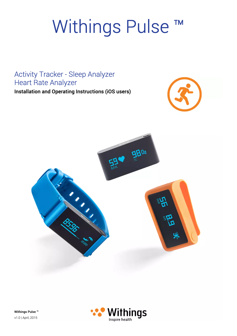 Page 1 de la notice Guide d'installation Withings Pulse