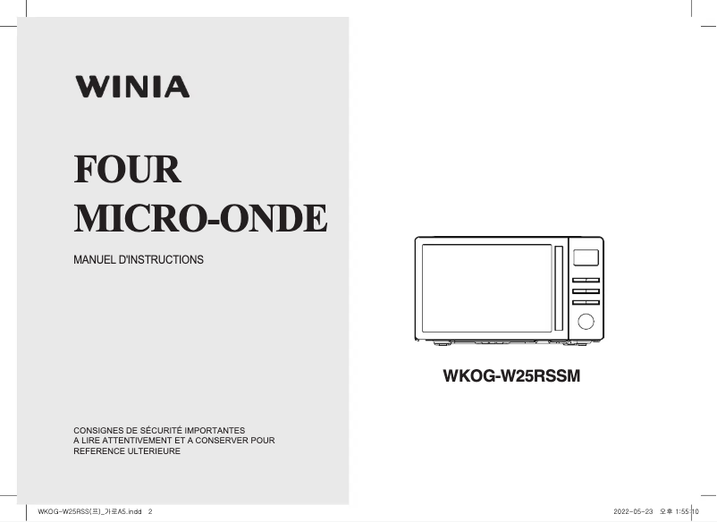 Page n°1 - Manuel utilisateur Winia WKOG-W25RSSM