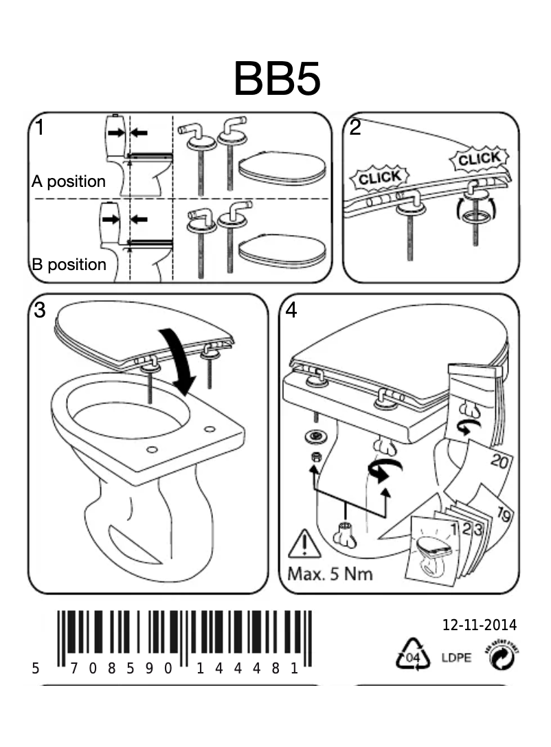 Page 1 de la notice Manuel utilisateur Pressalit Pinocchio
