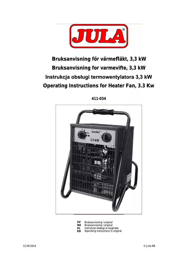 Page n°1 - Manuel utilisateur Anslut 411-034