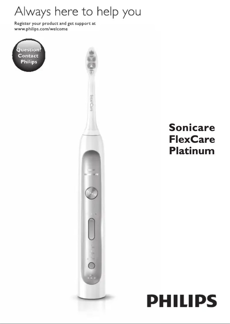 Image de la première page du manuel de l'appareil Sonicare HealthyWhite HX6780