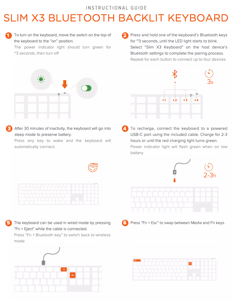Page 1 de la notice Guide de démarrage rapide Satechi Slim X3 Bluetooth