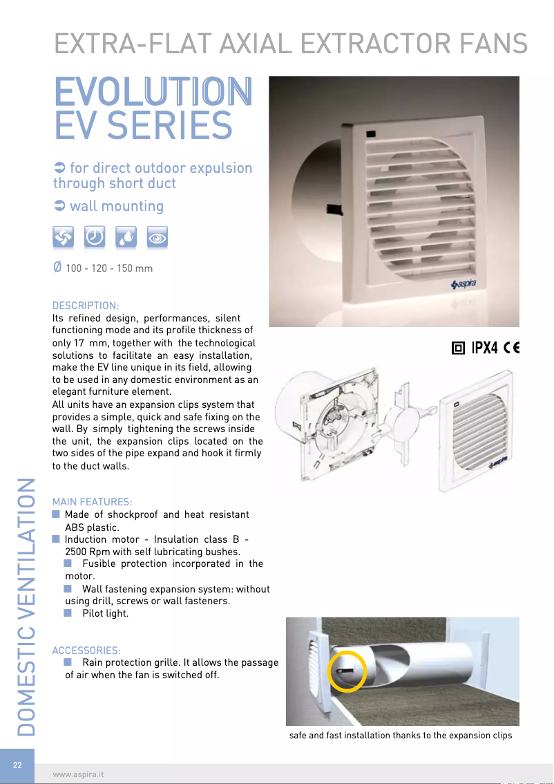 Page 1 de la notice Fiche technique Fantini Cosmi EVOLUTION EV