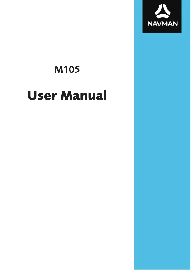 Page n°1 - Manuel utilisateur Navman M105