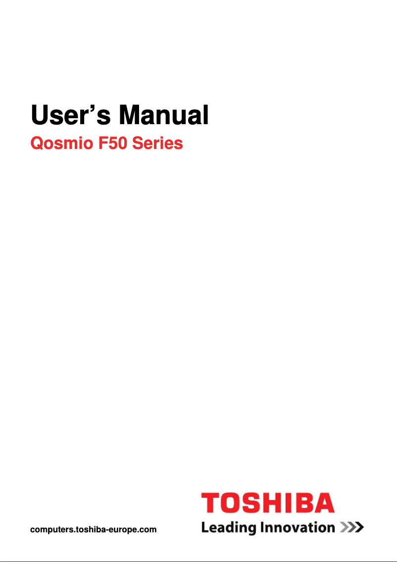 Page n°1 - Manuel utilisateur Toshiba Qosmio F50