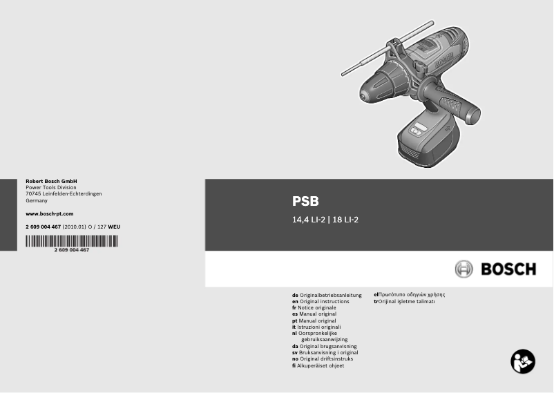Image de la première page du manuel de l'appareil PSB 18 LI-2