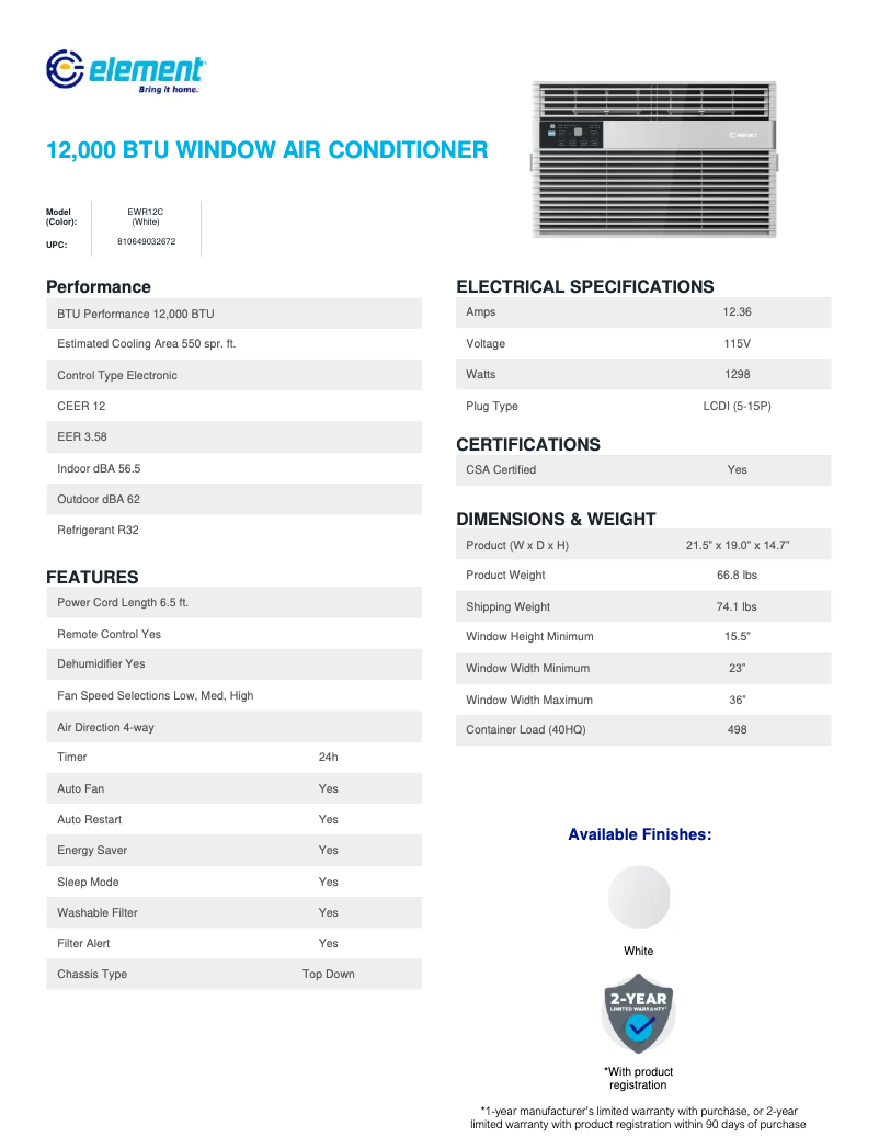 Image de la première page du manuel de l'appareil EWR12C