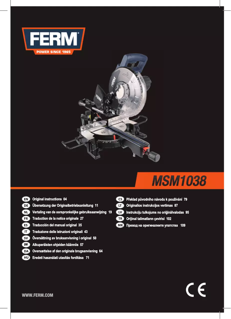 Page n°1 - Manuel utilisateur Ferm MSM1038