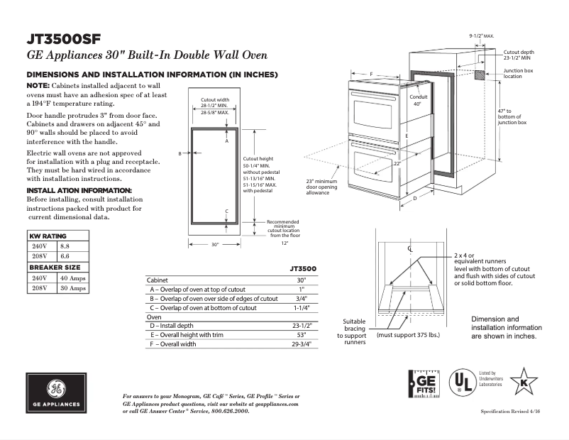 Imagen de la primera página del manual del dispositivo JT3500SFSS