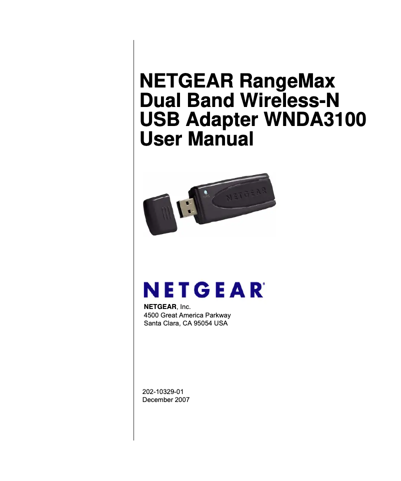 Page n°1 - Manuel utilisateur Netgear RangeMax WNDA3100