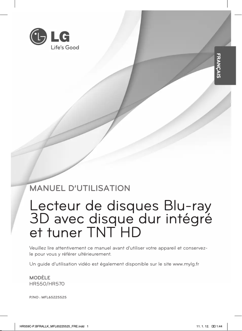 Image de la première page du manuel de l'appareil HR570