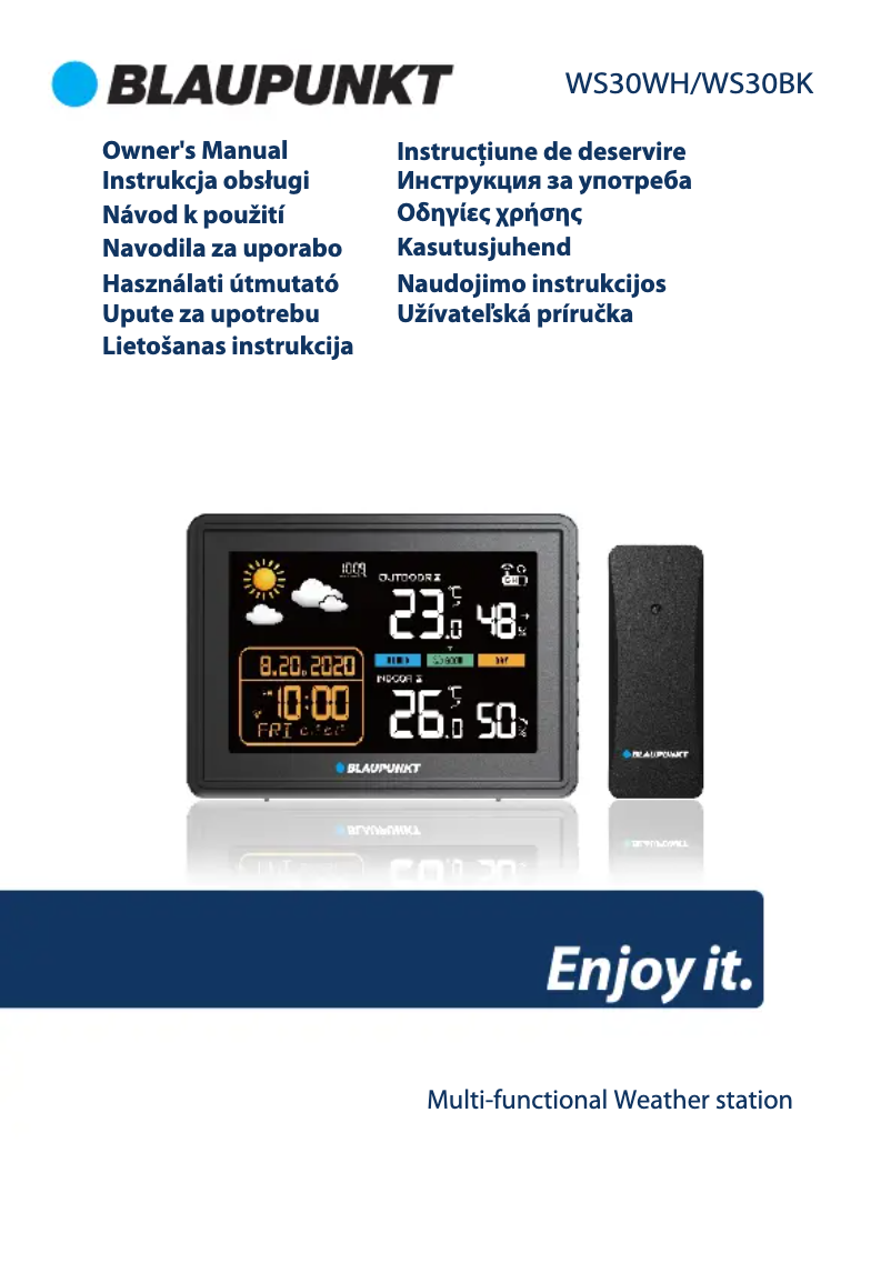 Page n°1 - Manuel utilisateur Blaupunkt WS30BK