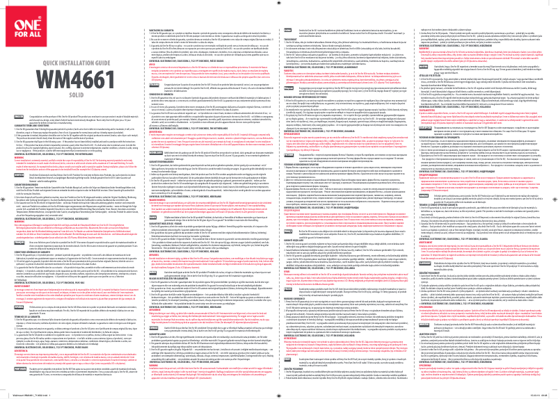 Page 1 de la notice Manuel utilisateur One for all WM4661
