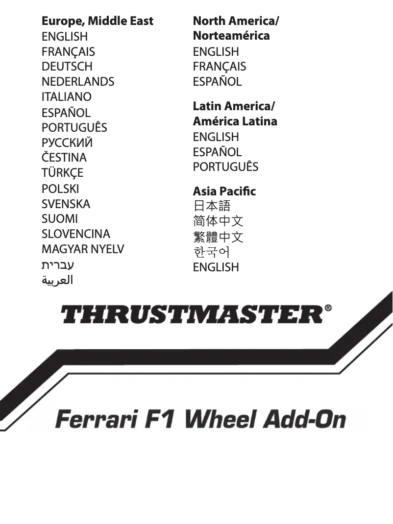 Página 1 del manual Manual de usuario Thrustmaster Ferrari F1 Wheel Add-On