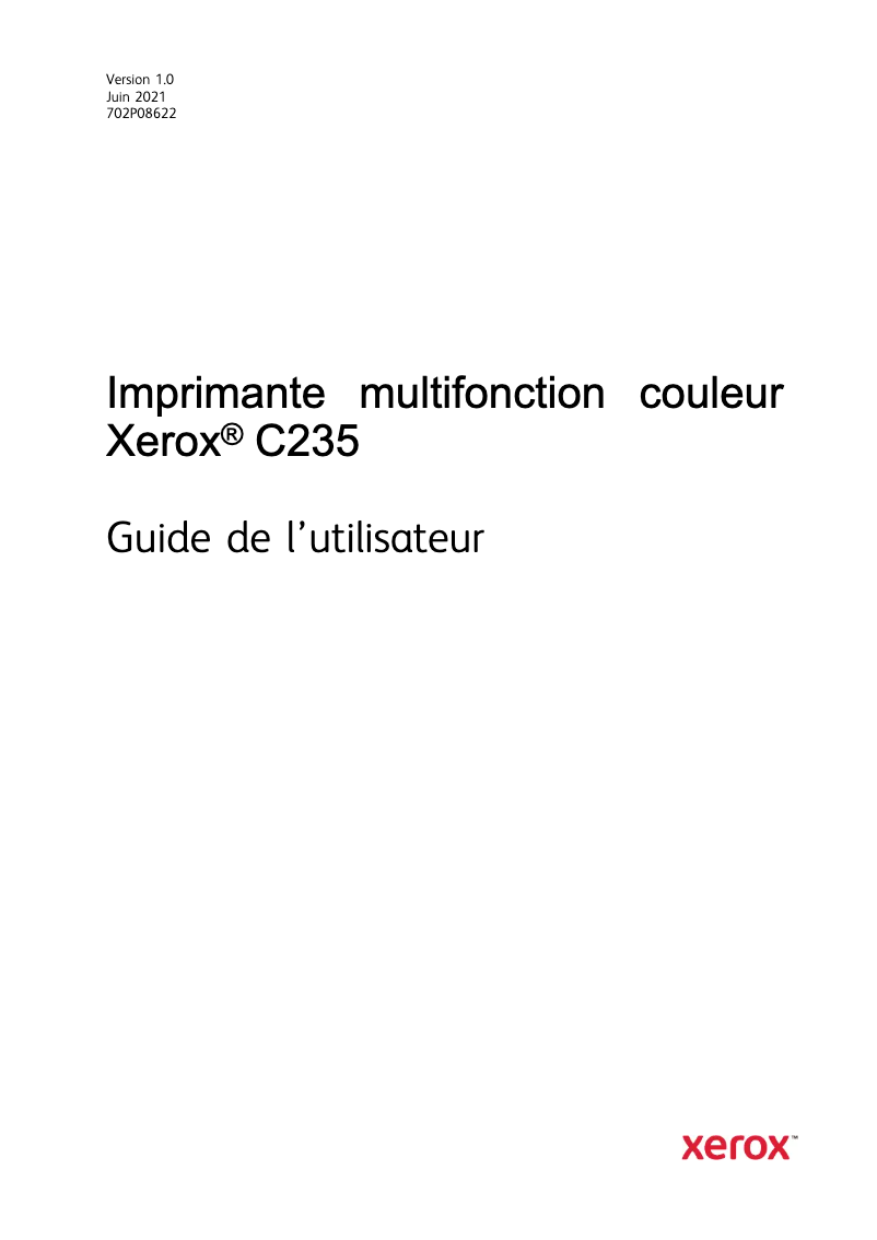 Page n°1 - Manuel utilisateur Xerox C235V