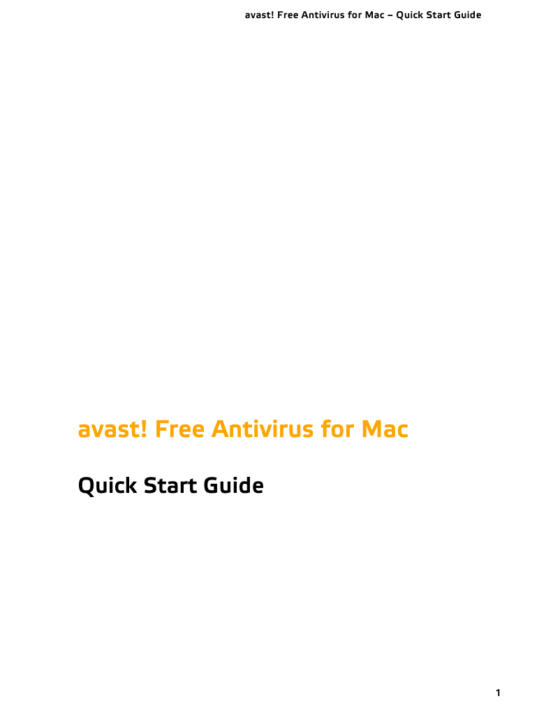 Page n°1 - Manuel utilisateur Avast Free Antivirus (Mac)