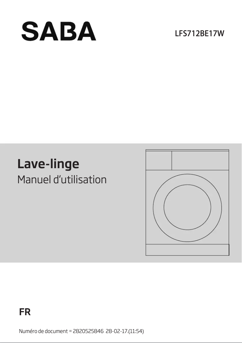 Image de la première page du manuel de l'appareil LFS712BE17W