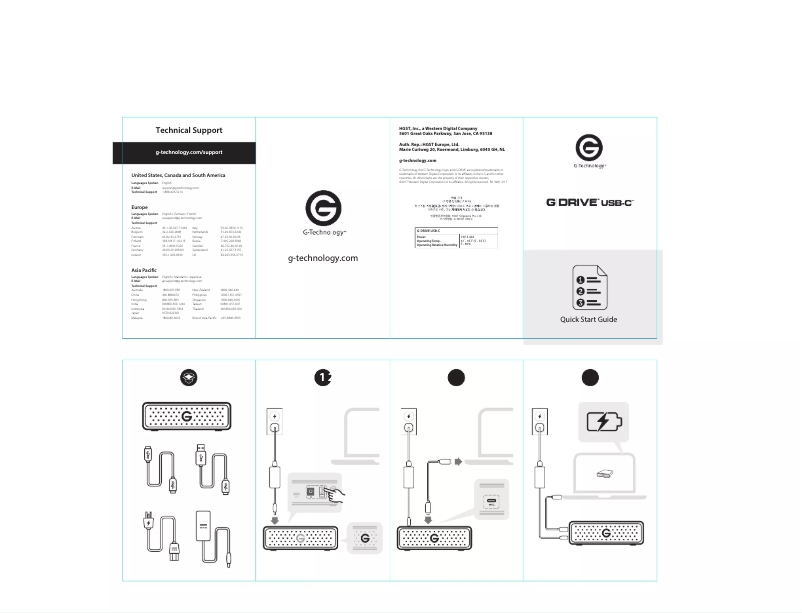Image de la première page du manuel de l'appareil G-Drive USB-C