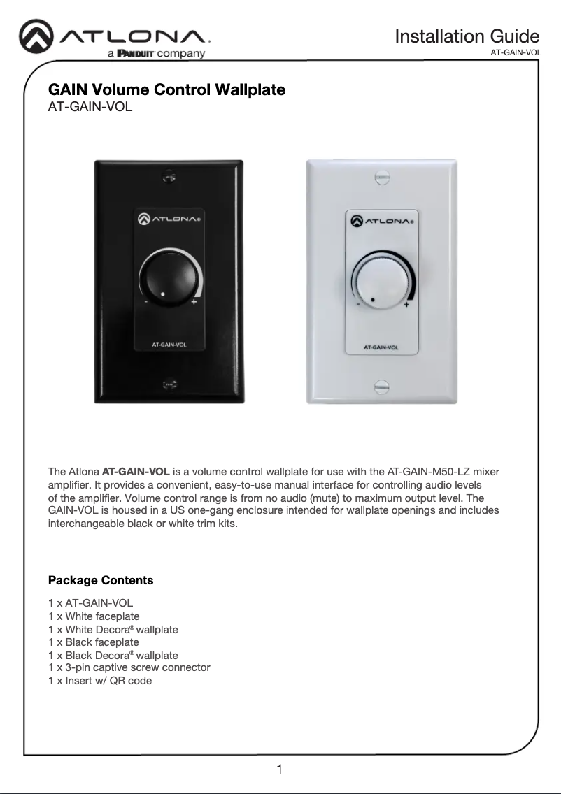 Image de la première page du manuel de l'appareil AT-GAIN-VOL