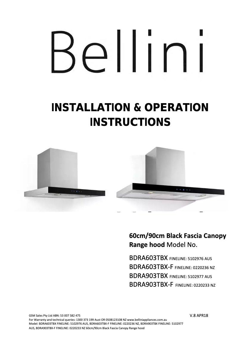 Image de la première page du manuel de l'appareil BDRA603TBX-F