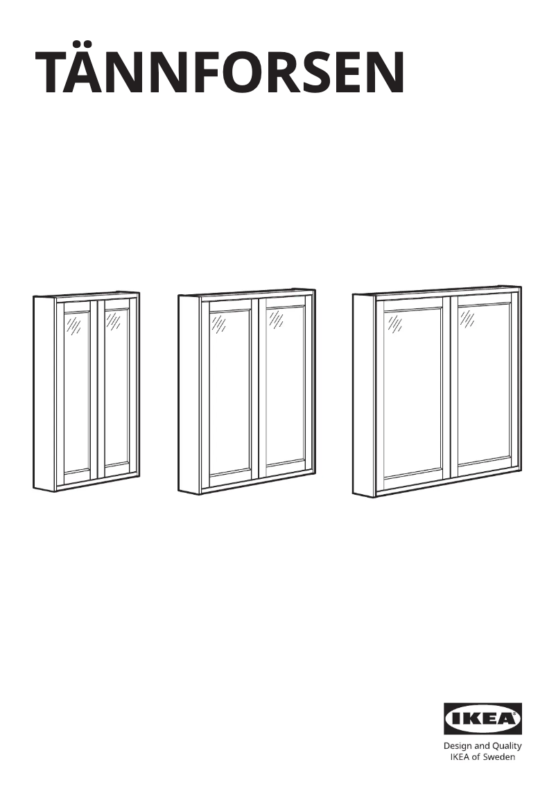 Page 1 de la notice Manuel utilisateur Ikea TÄNNFORSEN 305.351.28