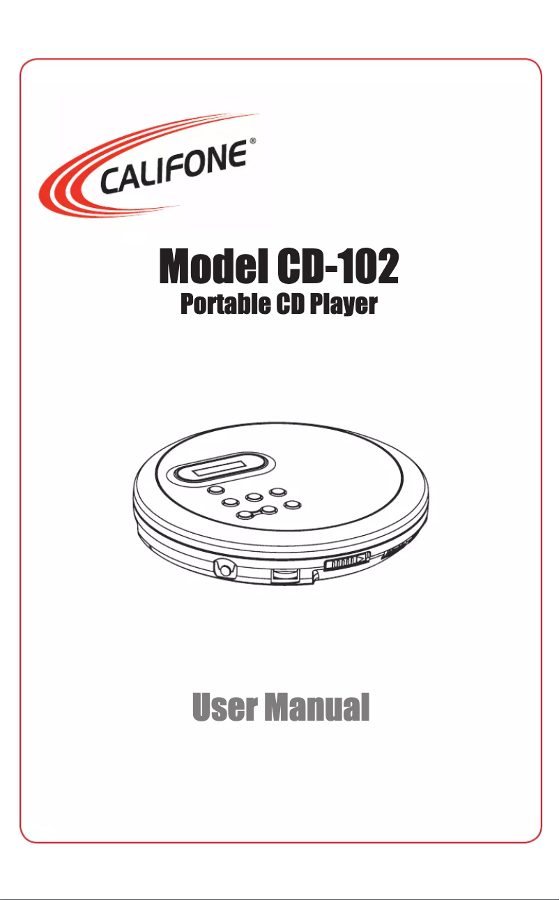 Page 1 de la notice Manuel utilisateur Califone CD-102