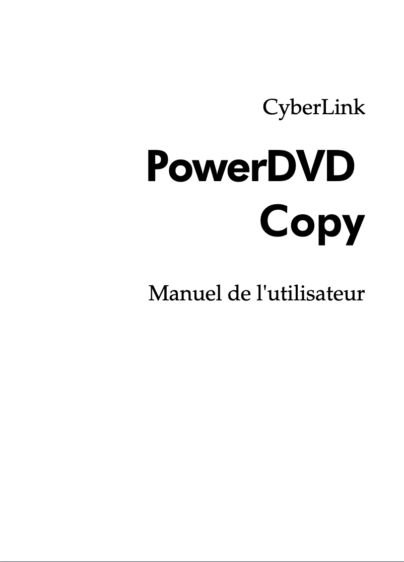 Image de la première page du manuel de l'appareil PowerDVD Copy