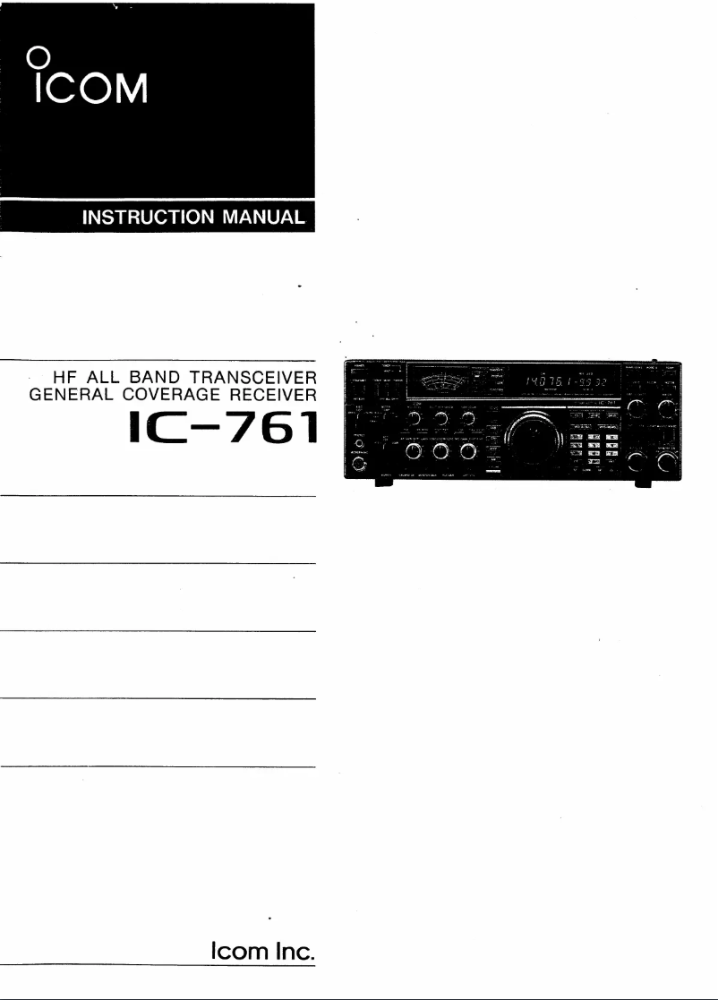 Image de la première page du manuel de l'appareil IC-761