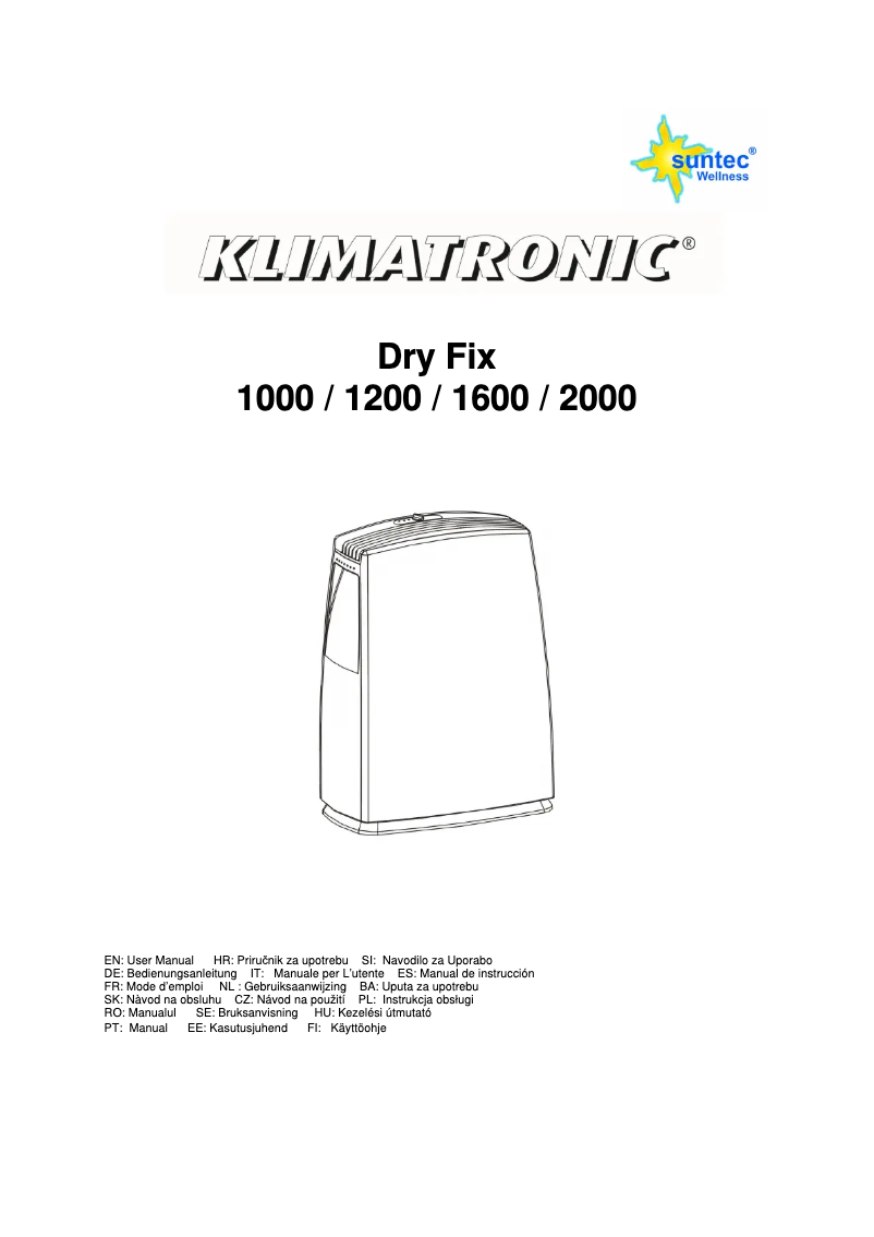 Page n°1 - Manuel utilisateur Suntec DryFix 1600