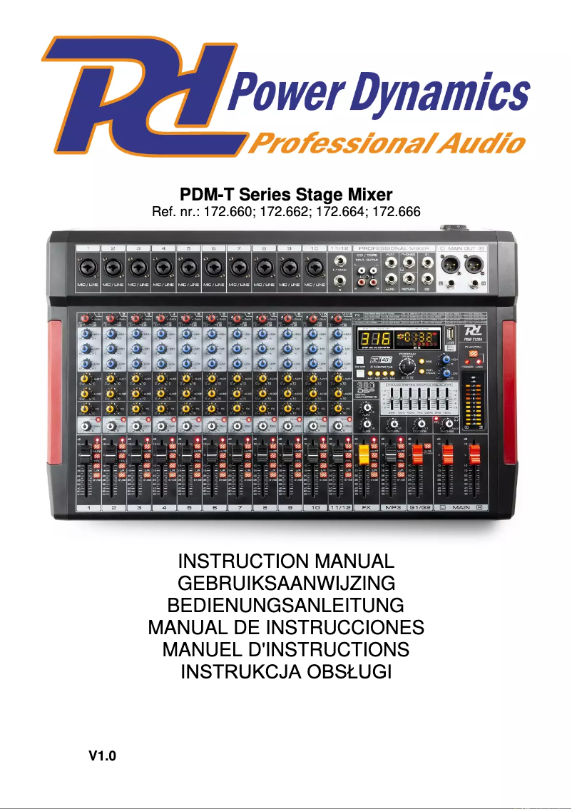 Page n°1 - Manuel utilisateur Power Dynamics PDM-T604