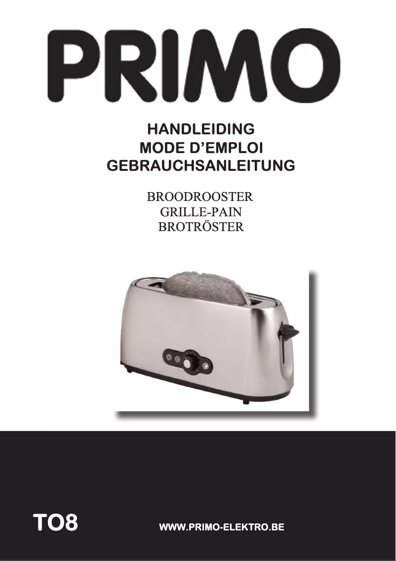 Page 1 de la notice Manuel utilisateur Primo TO8