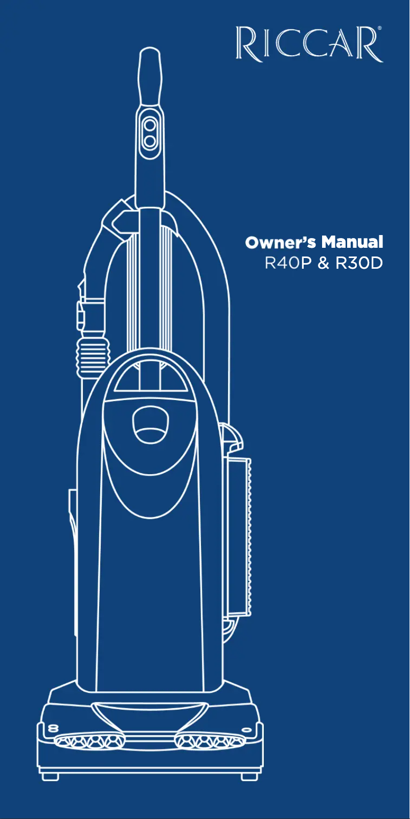 Page n°1 - Manuel utilisateur Riccar Tandem Air Deluxe R30D.6