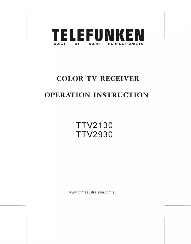 Page 1 de la notice Manuel utilisateur Telefunken TTV 2130