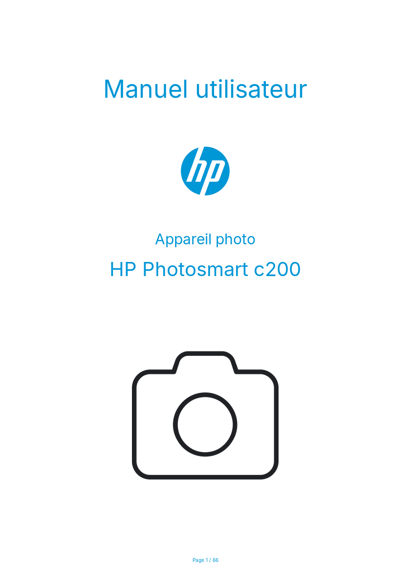 Page n°1 - Manuel utilisateur HP Photosmart c200