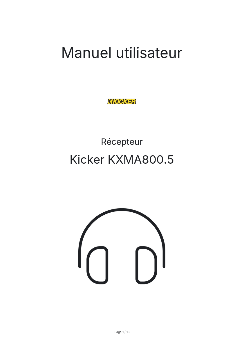 Image de la première page du manuel de l'appareil KXMA800.5