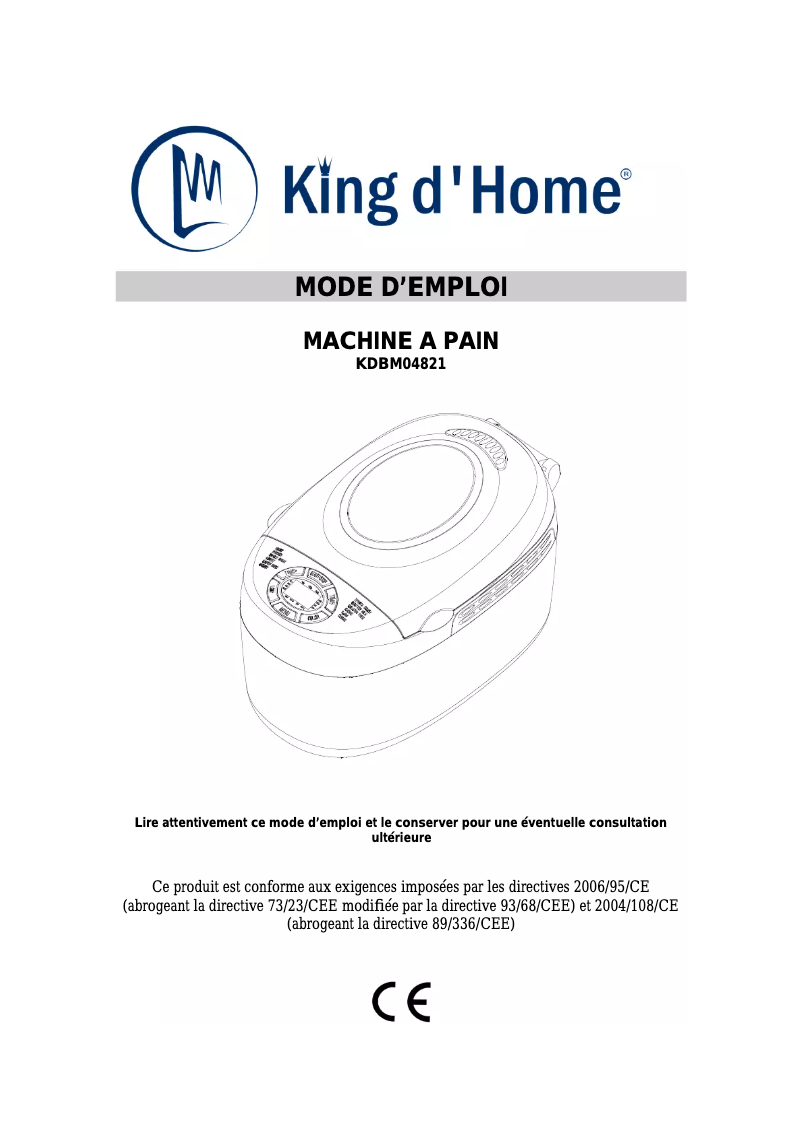 Page 1 de la notice Manuel utilisateur King D'Home KDBM04821