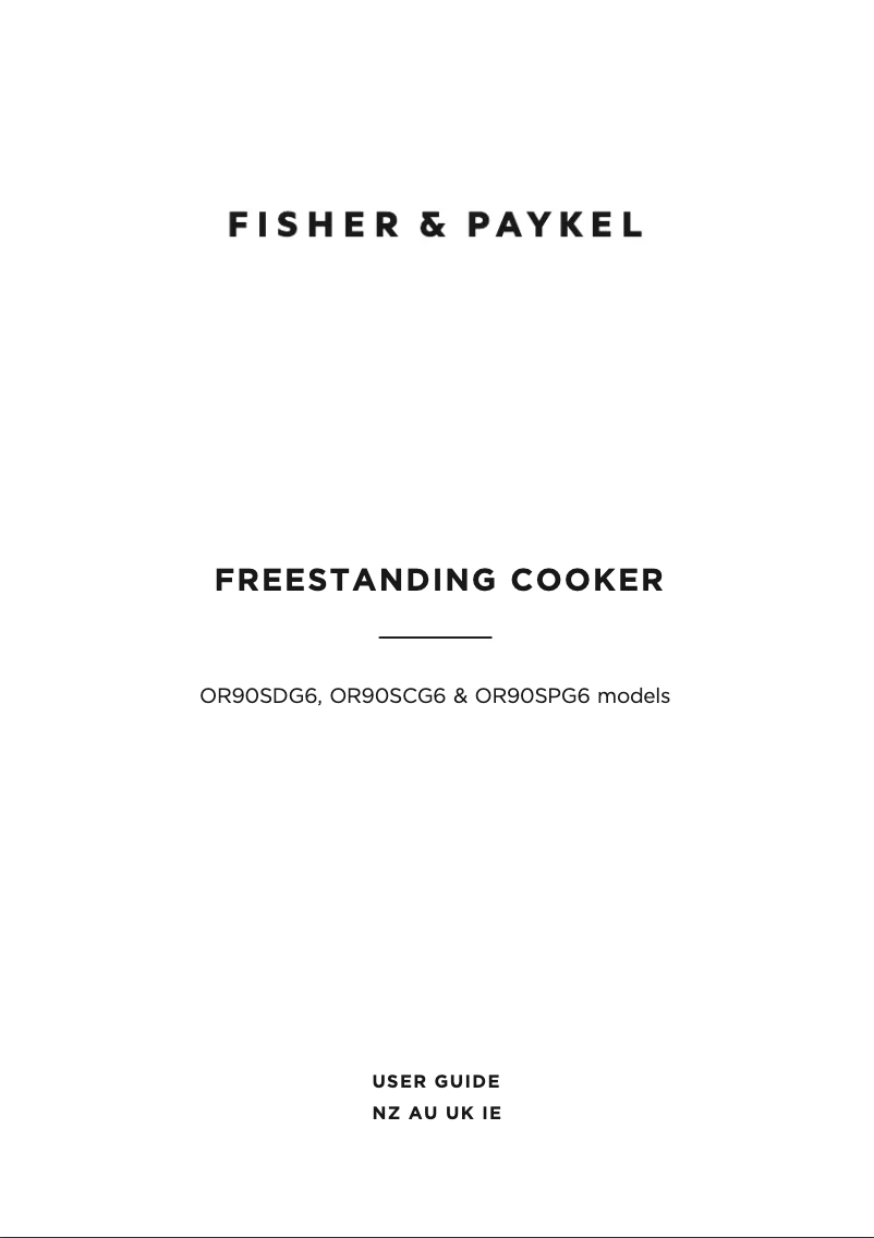 Page 1 de la notice Manuel utilisateur Fisher & Paykel OR90SCG1X1