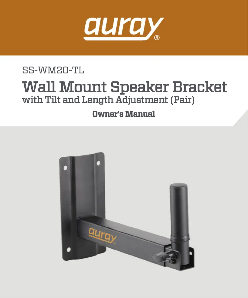 Page 1 de la notice Manuel utilisateur Auray SS-WM20-TL