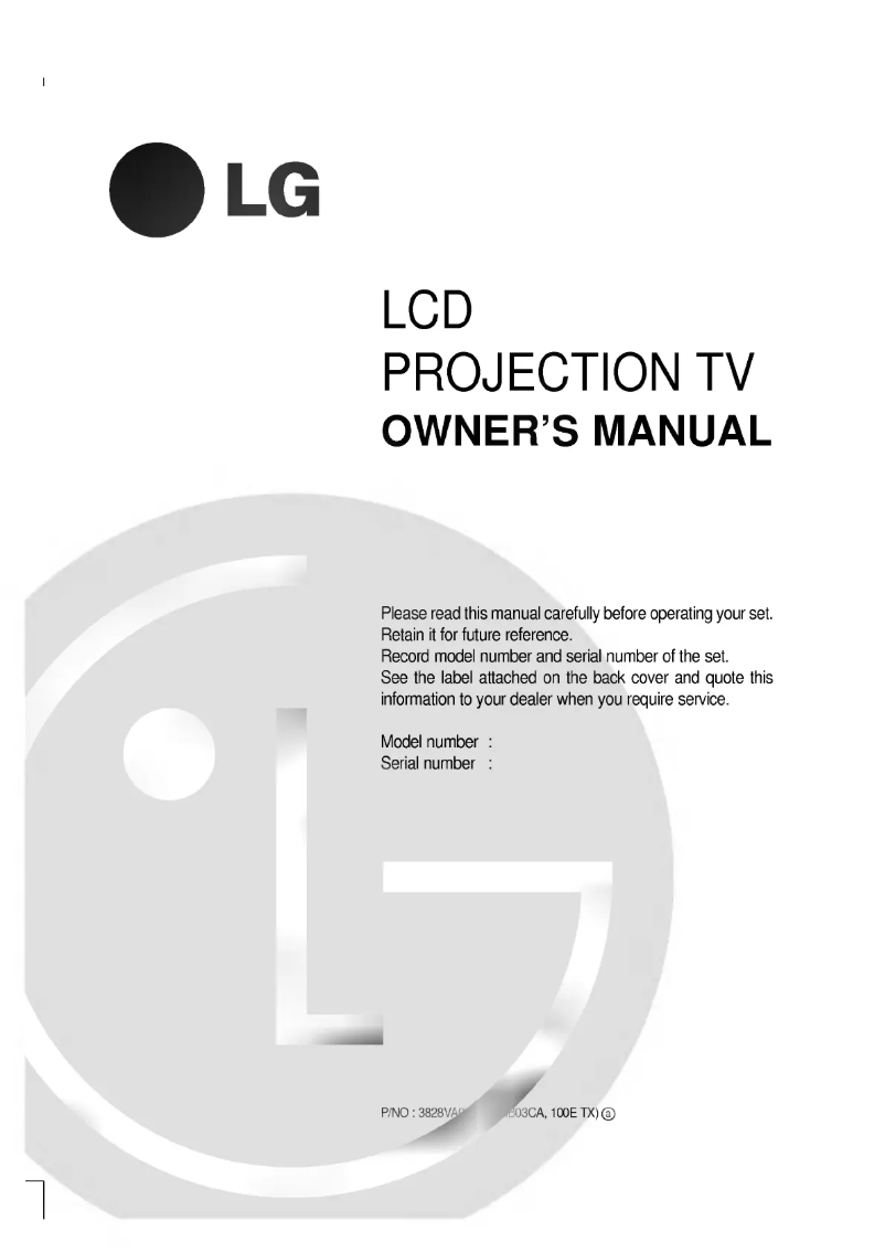 Page 1 de la notice Manuel utilisateur LG RT-52SZ31RB