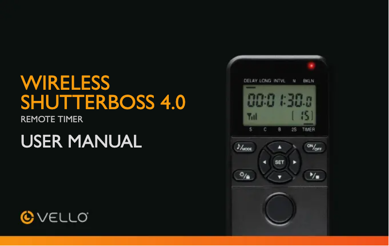 Página 1 del manual Manual de usuario Vello ShutterBoss 4.0