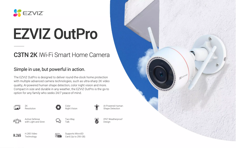 Page 1 de la notice Fiche technique EZVIZ OutPro